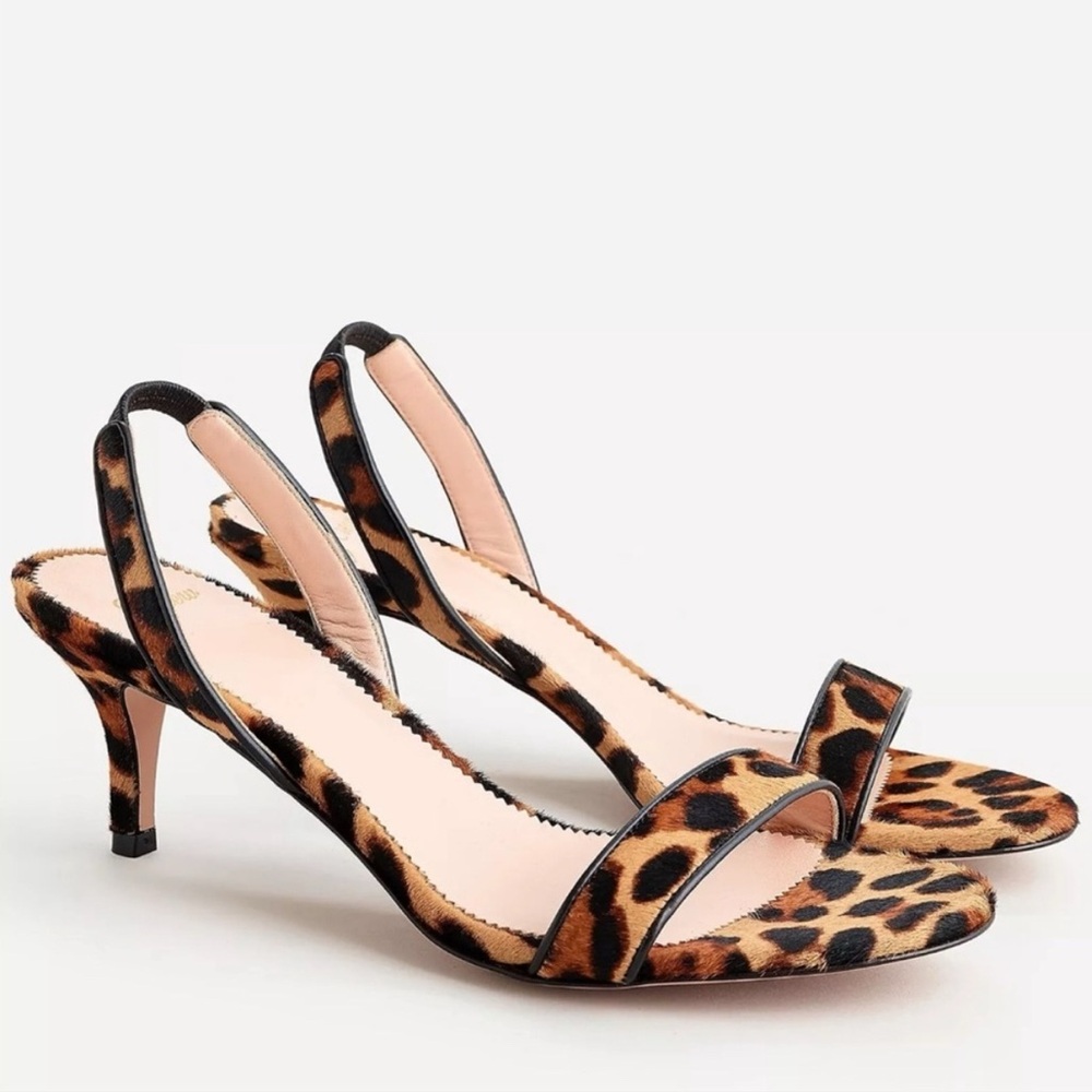 J. Crew Leopard Slingback Heels (Size 9.5 - never worn)